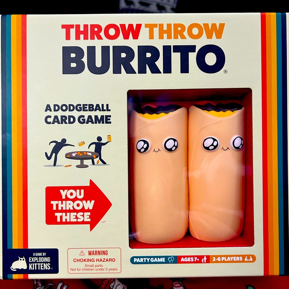 EXPLODING KITTENS Throw Throw Burrito Dodgeball Card Game‎ BRAND NEW 2-6 Players